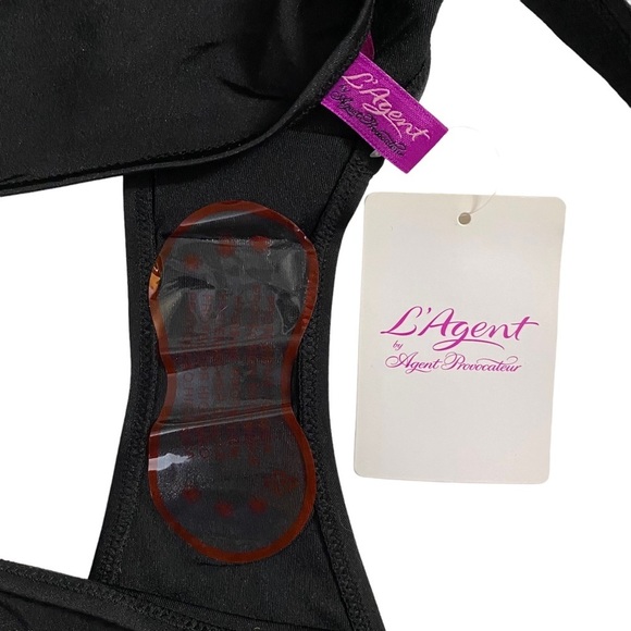 L'Agent by Agent Provocateur Taniia Black Bikini Bottoms Gold Side Accent XL - Picture 13 of 15